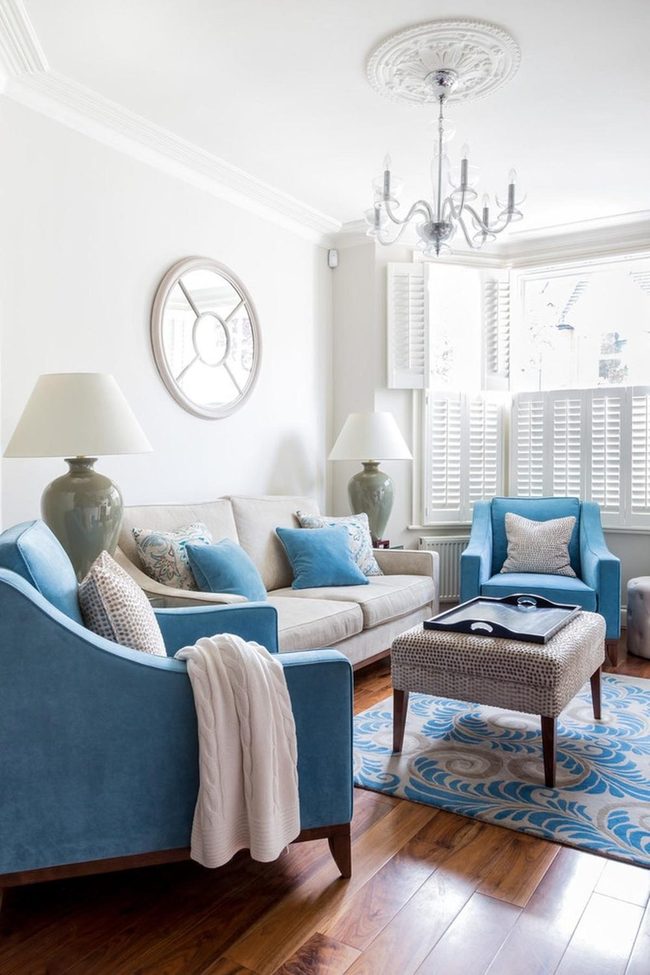 Bold Blue Chairs Transform Neutral Space