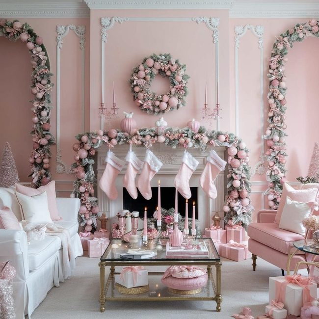 Pink Tree Trendy Holiday Statement