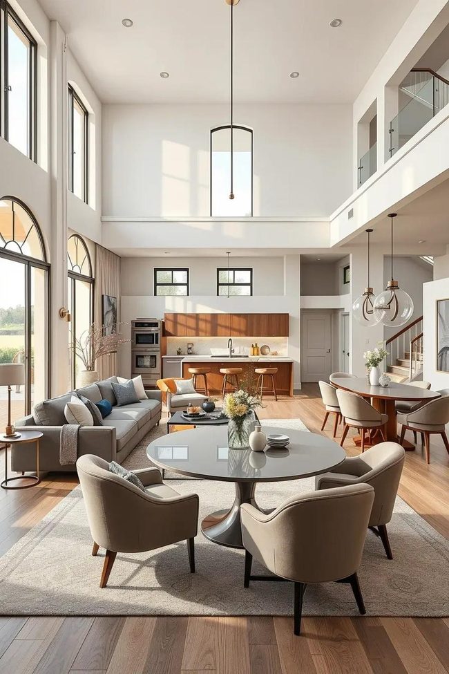 Curved Furniture Connects Open Spaces