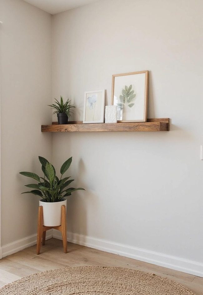 Earthy Earthy Timber Corner Shelf Simplicity