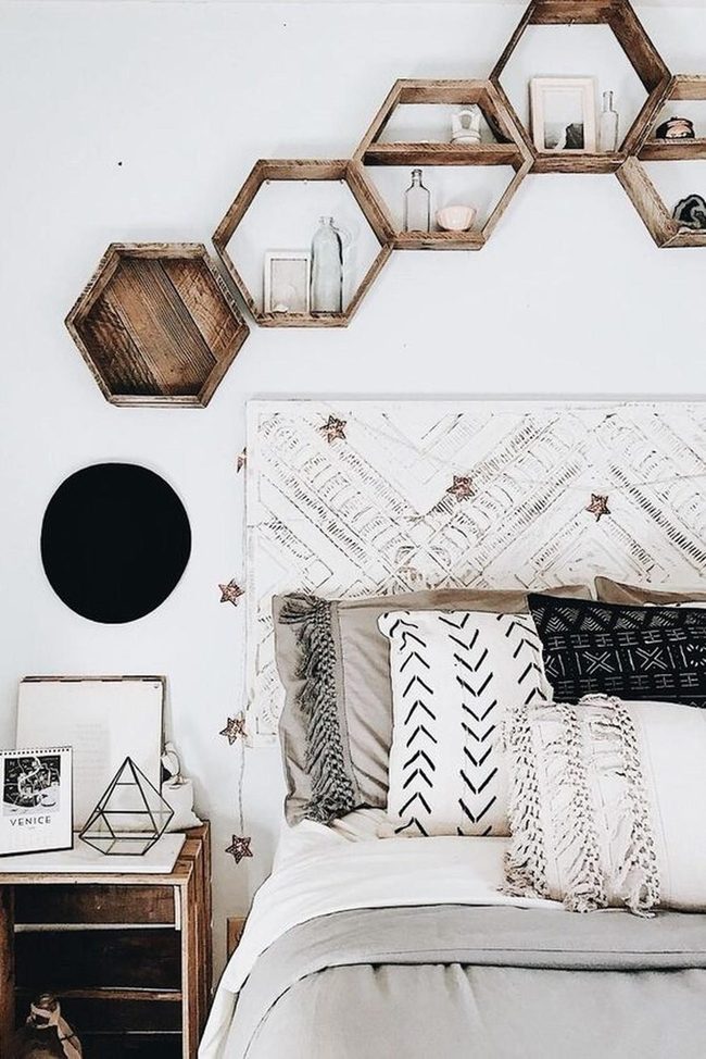 Wooden Hexagons With Starlit Canopy