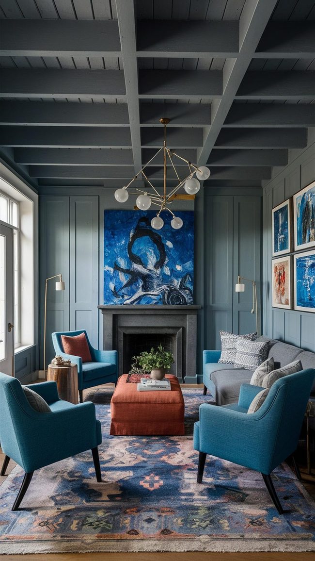 Blue Gray Geometric Gallery Walls