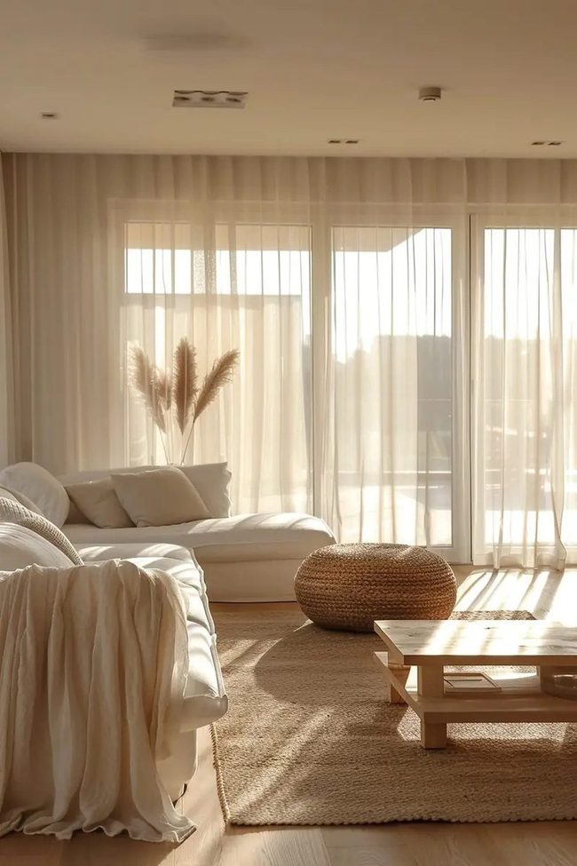Soft Neutral Minimalism With Living Greenery