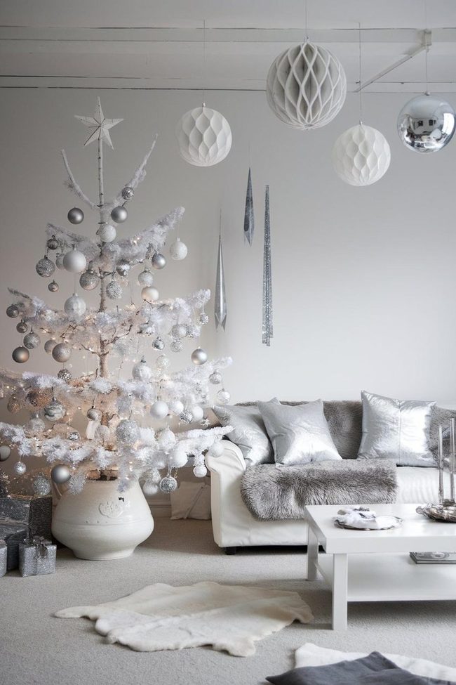 Frosted Silver Christmas Tree
