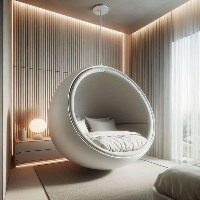White Oval Pod Chair