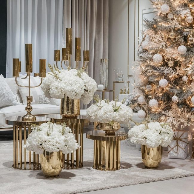Gold Metallic Sparkle Living Room