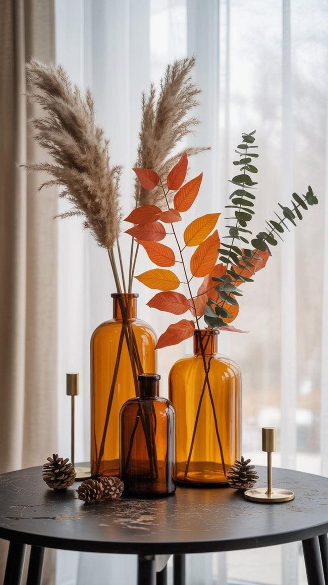 Golden Glass Dried Botanical Bottles