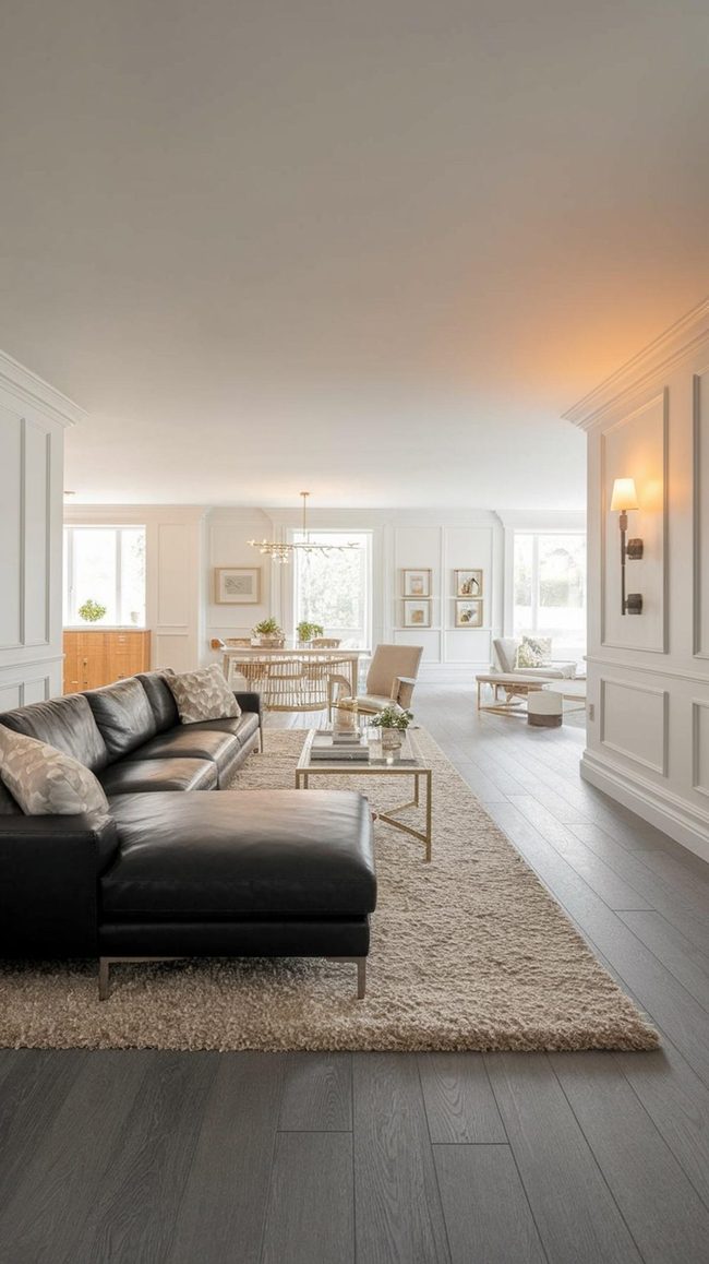 Grey Timber Flooring With Neutral Palette