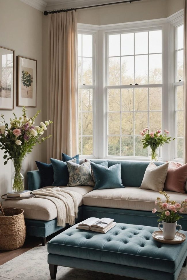 Window Seat with Plush Cushions