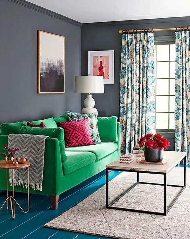 Emerald Sofa Anchors Modern Space