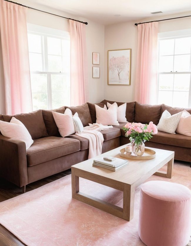 Pink and Brown Sitting Area Palette