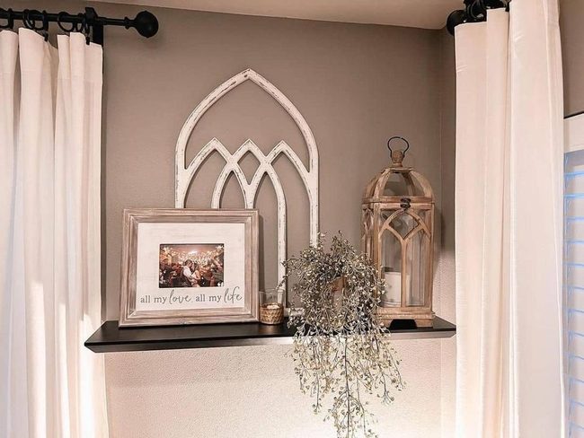 Black Shelves Green Plants Gray Walls