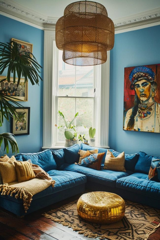 Blue Matte Gold Parlor
