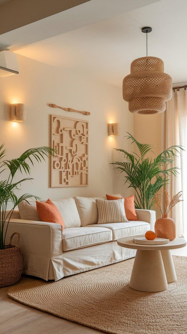 Beige And Clay Living Room Foundation