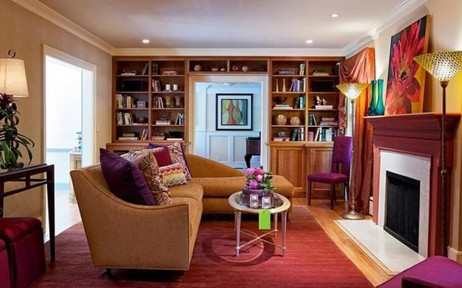 Burgundy And Gold Reading Corner