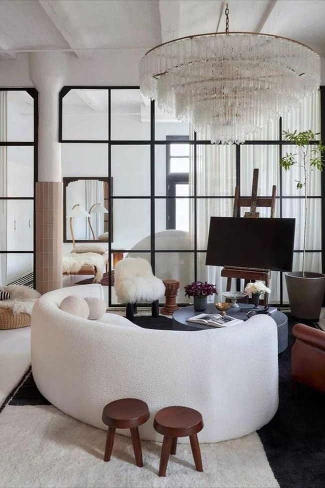 Crystal Chandelier Light Sparkles Room