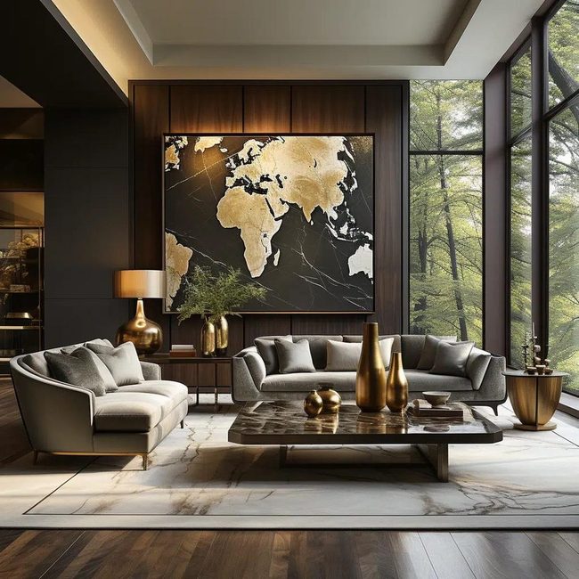 Marble Wooden Iron Fusion