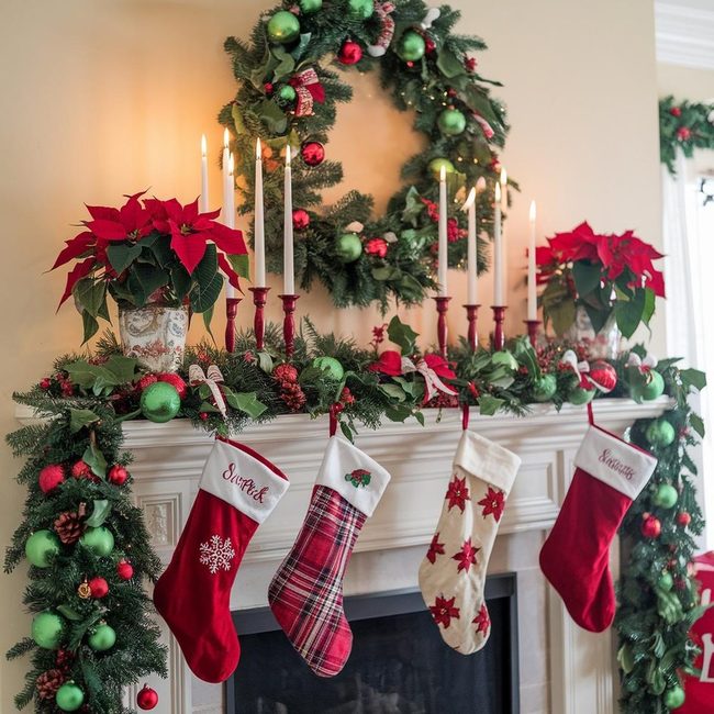 Red Pine Wreath with Gold Sparkle