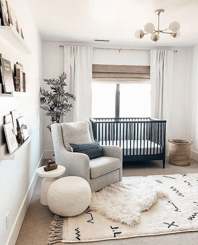 Dark Crib White Walls Natural Light