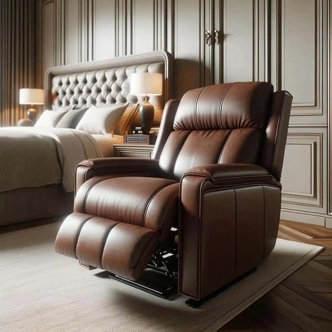 Brown Leather Recliner Supreme Comfort