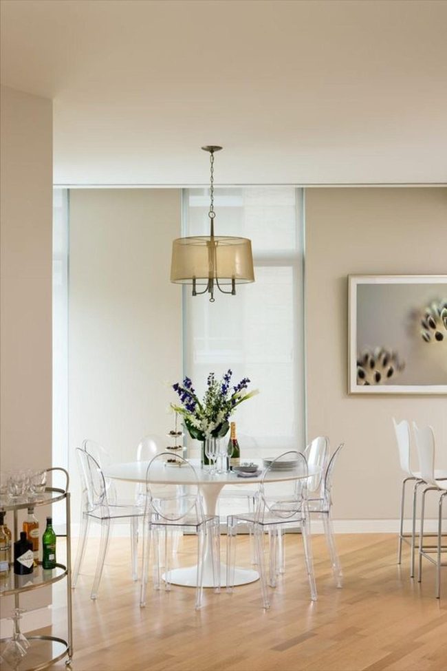 White Table, Natural Wood Floors