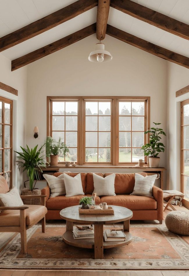 Burnt Orange Sofa Anchors Room
