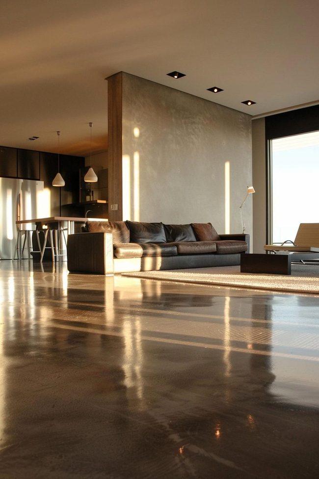 Gray Concrete Foundation With Industrial Warmth