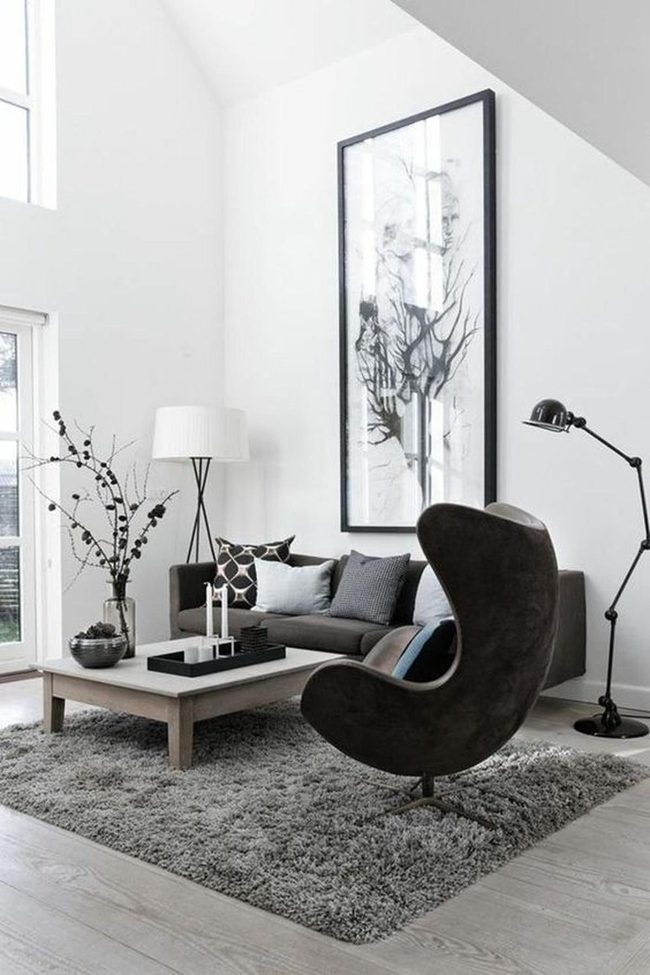 Monochrome Seating With Nature Art
