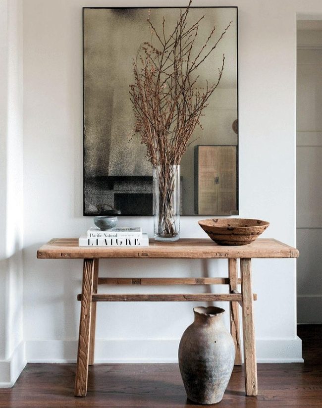 Oversized Abstract Art Anchors Neutral Space