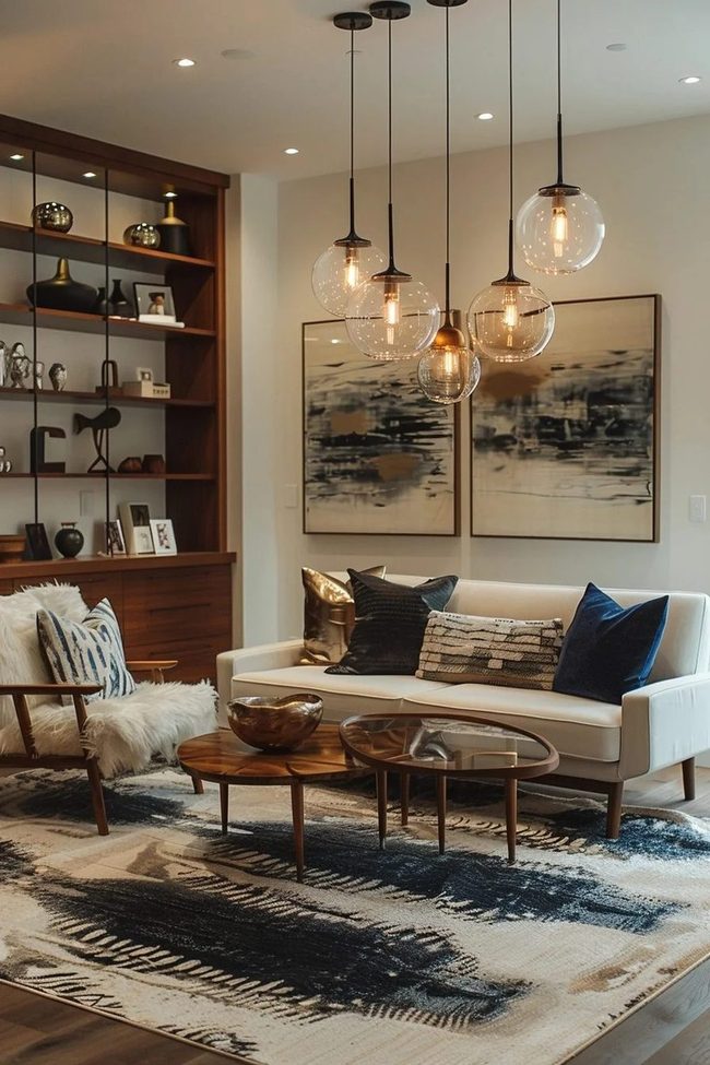 Blue And Neutral Modern Living
