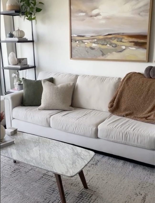Muted Tones With Striking Wall Art