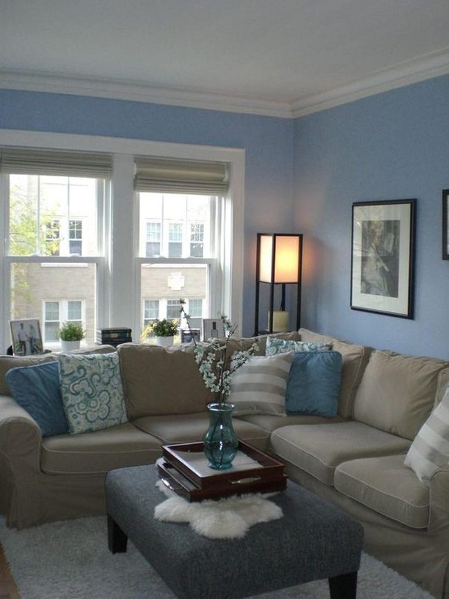 Light Blue Walls, Natural Daylight Living