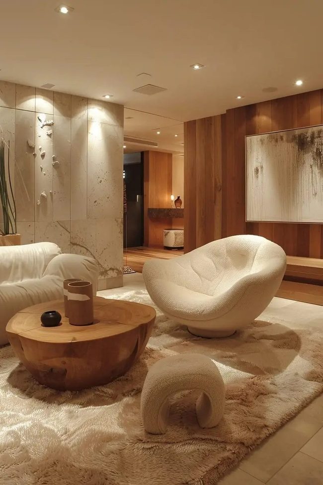 Layered Wood And Fabric Warmth