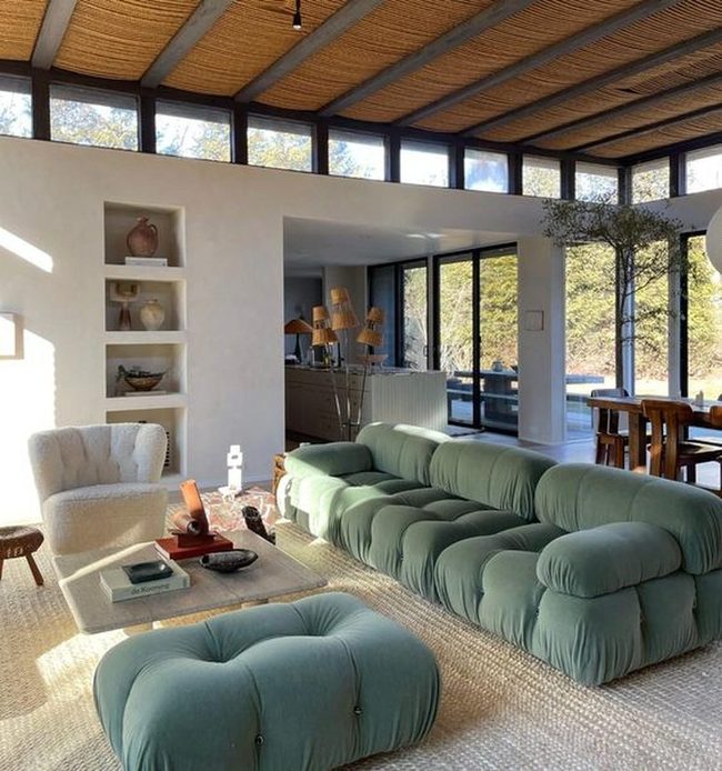 Emerald Sofa Meets Natural Light