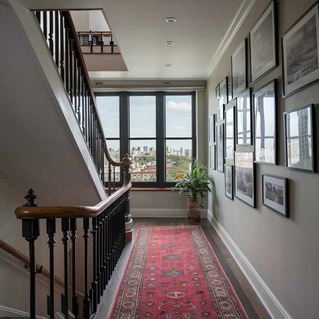 Striped Staircase Gallery Wall