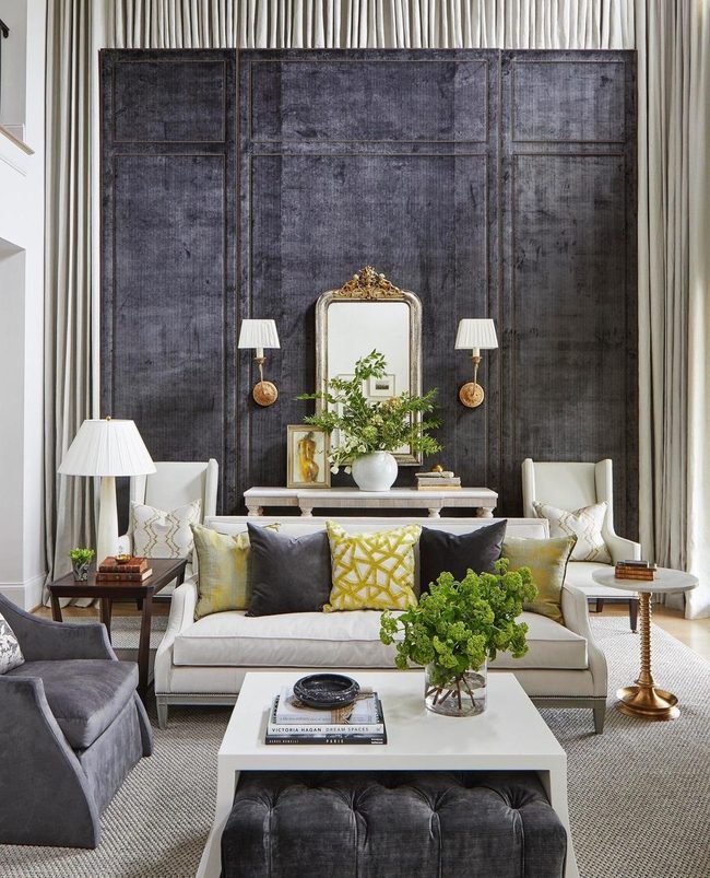 Dark Walls Light Sofa Balance
