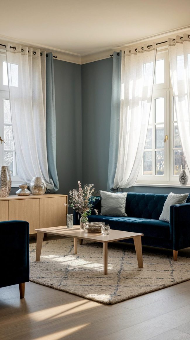Blue And Gray Living Room Sanctuary