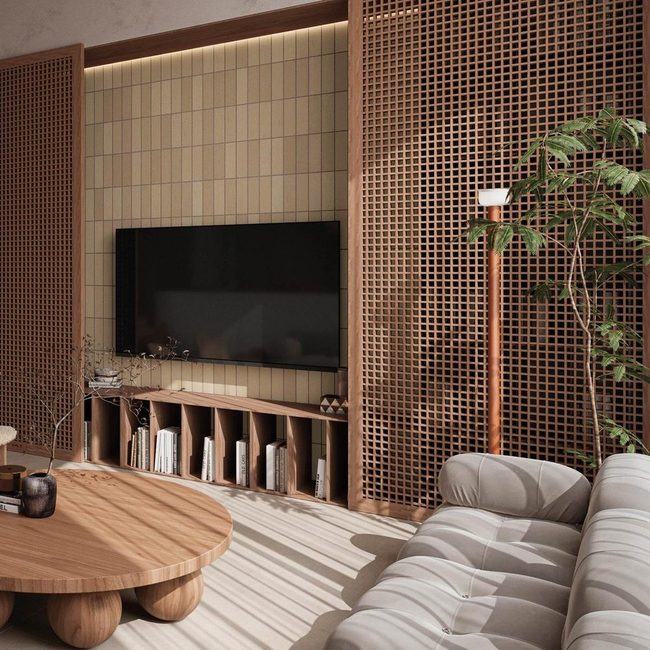 Natural Wood Tv Wall Panels