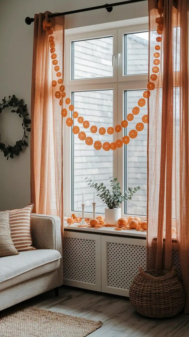 Golden Candlelit Autumn Window