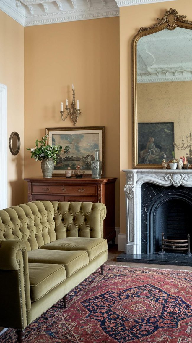Velvet Sofa Meets Persian Heritage
