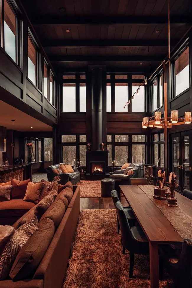 Black Sectional Brown Layers