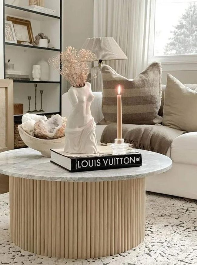 Neutral Living Room With Layered Textures