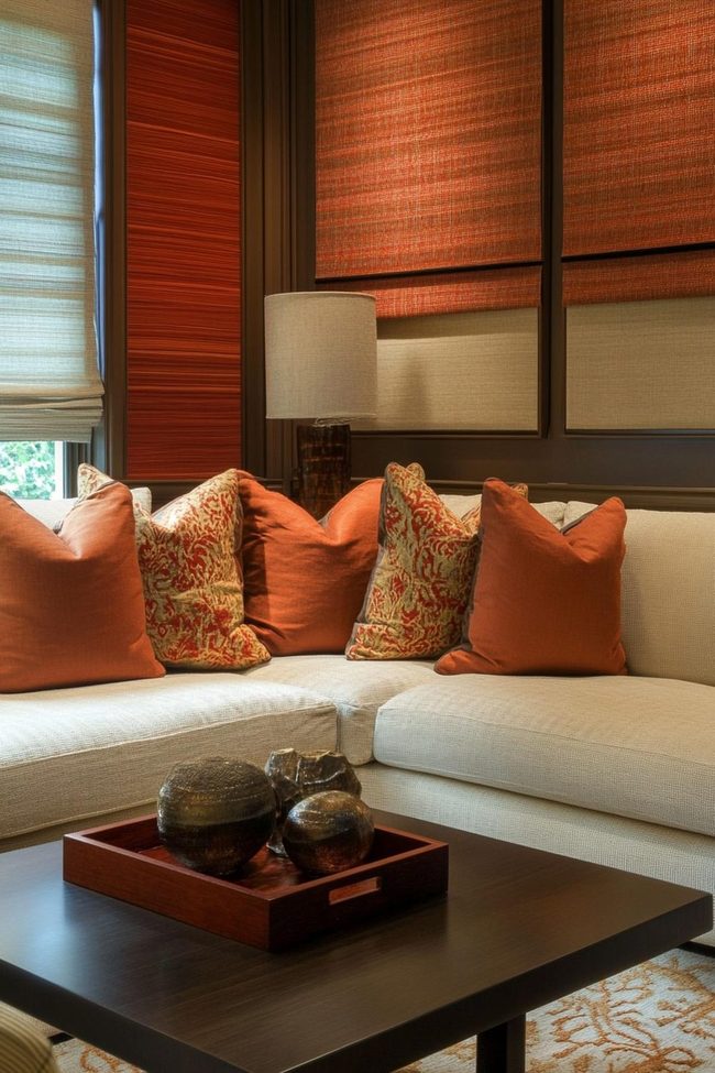 Burnt Orange Accents Transform Living Rooms