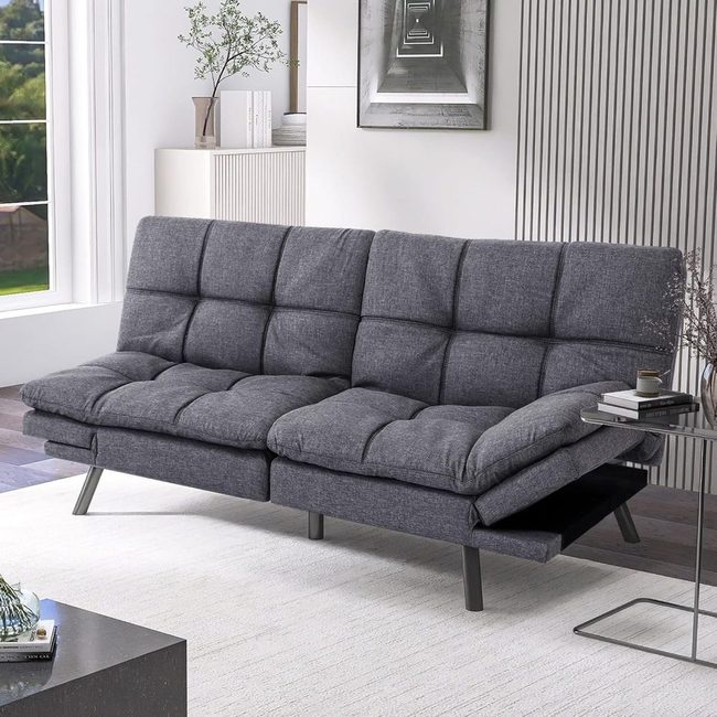Dark Grey Plush Sofa Luxury