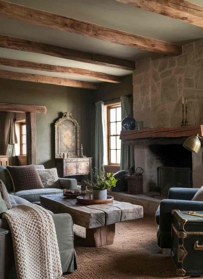 Raw Stone And Timber Living