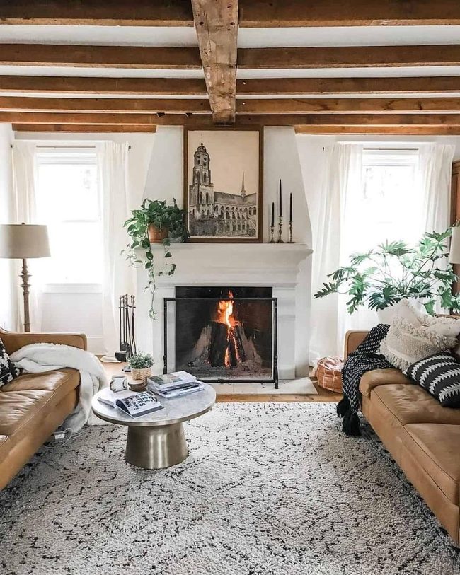 Wooden Beams Meet Farmhouse Comfort