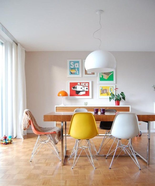 Yellow Chairs, Wooden Table, Living Space