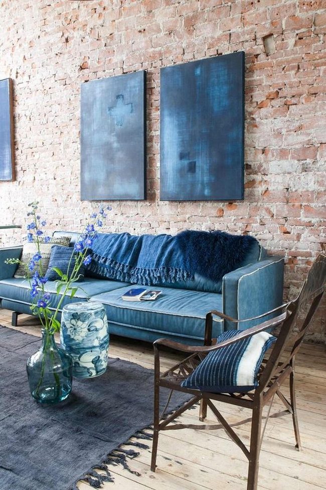 Deep Blue Meets Warm Brick