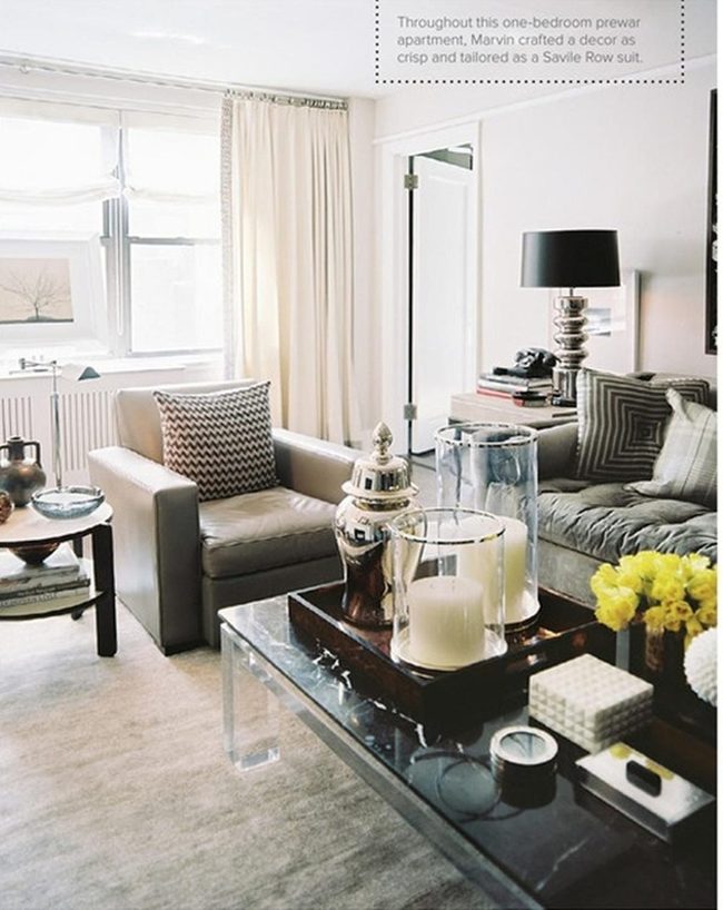 Glossy Black Marble Coffee Table Statement