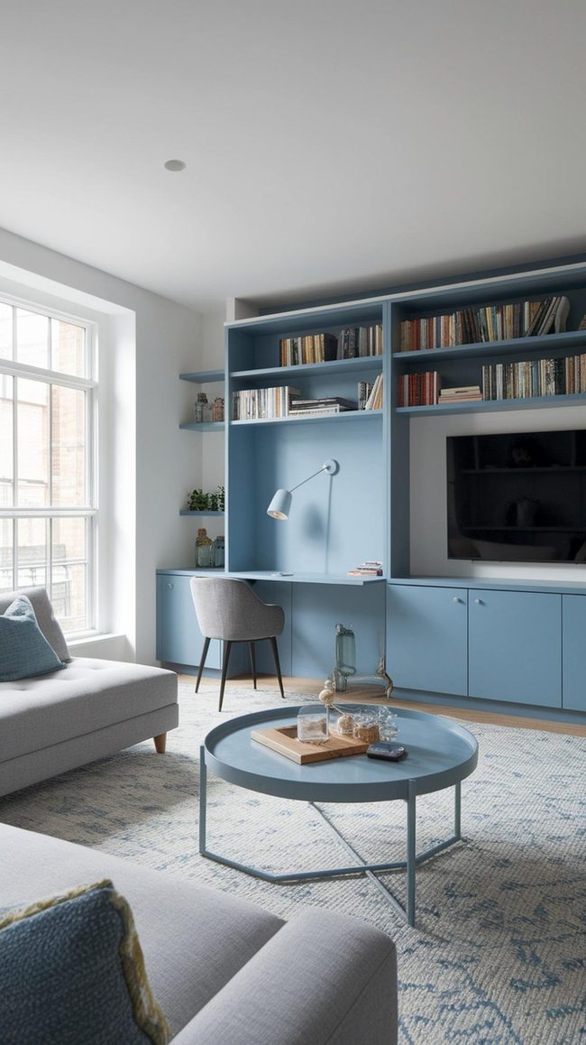 Gray Blue Multi-Purpose Living Room
